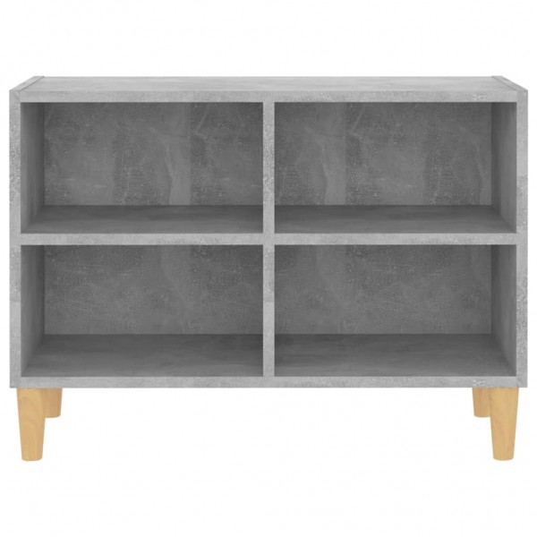 Mueble de TV patas de madera maciza gris hormigón 69.5x30x50 cm M 4