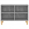 Mueble de TV patas de madera maciza gris hormigón 69.5x30x50 cm 4