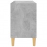 Mueble de TV patas de madera maciza gris hormigón 69.5x30x50 cm 5