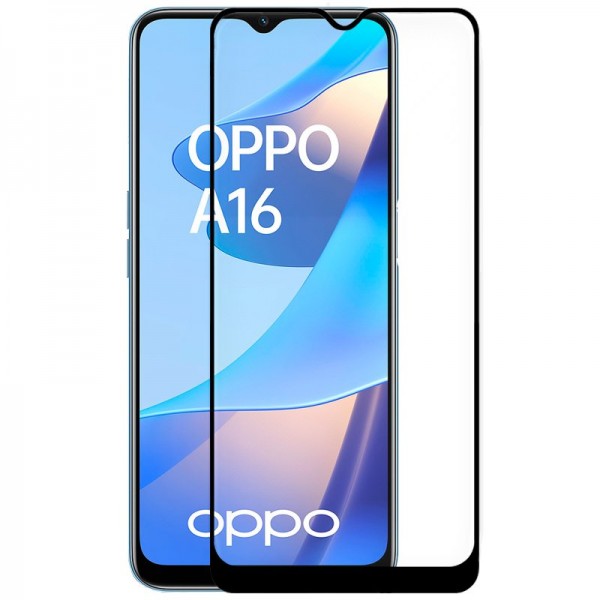 Protector Pantalla Cristal Templado COOL para Oppo A16 / A16s / A54s (FULL 3D Negro) D
