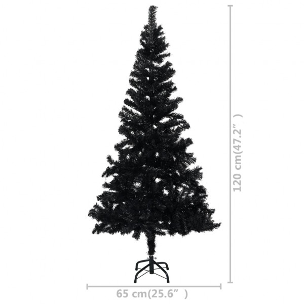Árvore de Natal artificial com suporte 120 cm PVC preto M 5