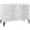 Mueble de TV con patas de metal blanco brillante 69.5x30x50 cm 2