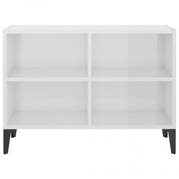 Mueble de TV con patas de metal blanco brillante 69.5x30x50 cm M 4