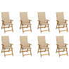 Cadeiras de jardim dobráveis c/ almofadões 8 pcs acácia maciça 1