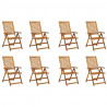 Cadeiras de jardim dobráveis c/ almofadões 8 pcs acácia maciça 2