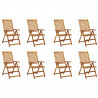 Cadeiras de jardim dobráveis c/ almofadões 8 pcs acácia maciça 2