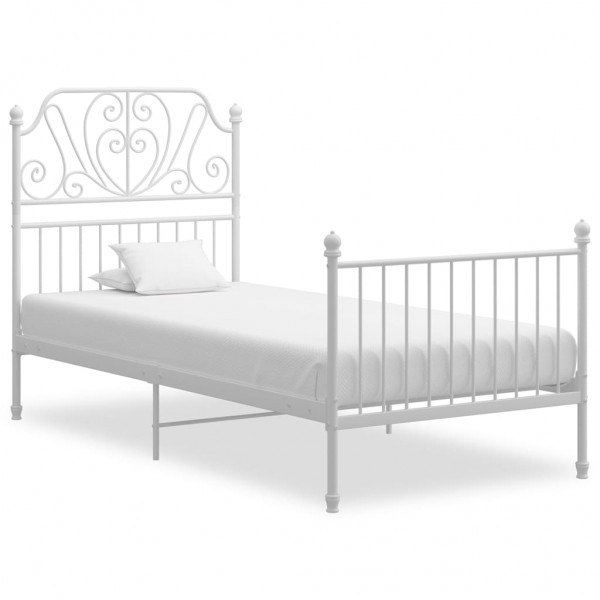 Estructura de cama de metal blanco 90x200 cm D