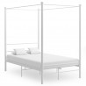Estrutura de cama com dossel 120x200 cm metal branco 1