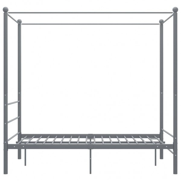 Estructura de cama con dosel metal gris 120x200 cm M 3