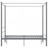 Estrutura de cama com dossel 120x200 cm metal cinzento 3