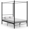 Estrutura de cama com dossel 140x200 cm metal preto 1
