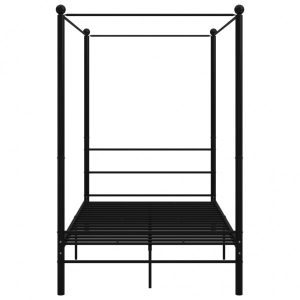 Estrutura de cama com dossel 140x200 cm metal preto M 4