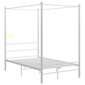 Estructura de cama con dosel metal blanco 140x200 cm H