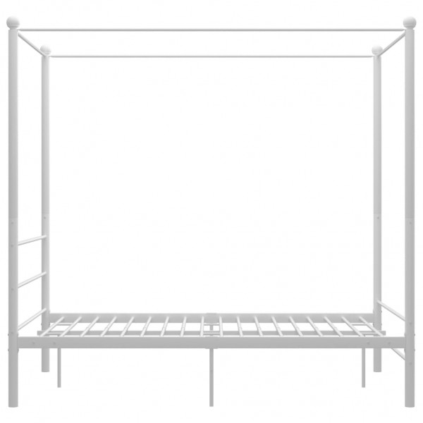Estrutura de cama com dossel 140x200 cm metal branco M 3