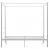 Estructura de cama con dosel metal blanco 140x200 cm 3