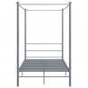 Estructura de cama con dosel metal gris 140x200 cm 4