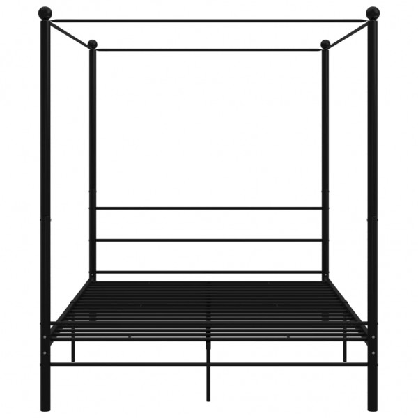Estrutura de cama dossel 160x200 cm metal preto M 4