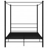 Estructura de cama con dosel metal negro 160x200 cm 4