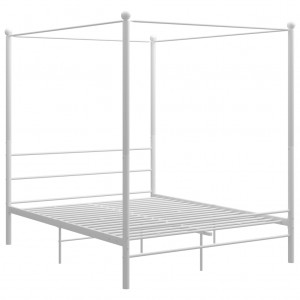 Estructura de cama con dosel metal blanco 160x200 cm H