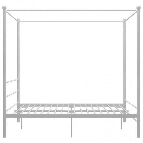 Estructura de cama con dosel metal blanco 160x200 cm M 3