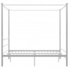 Estructura de cama con dosel metal blanco 160x200 cm 3