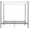 Estructura de cama con dosel metal gris 160x200 cm 3