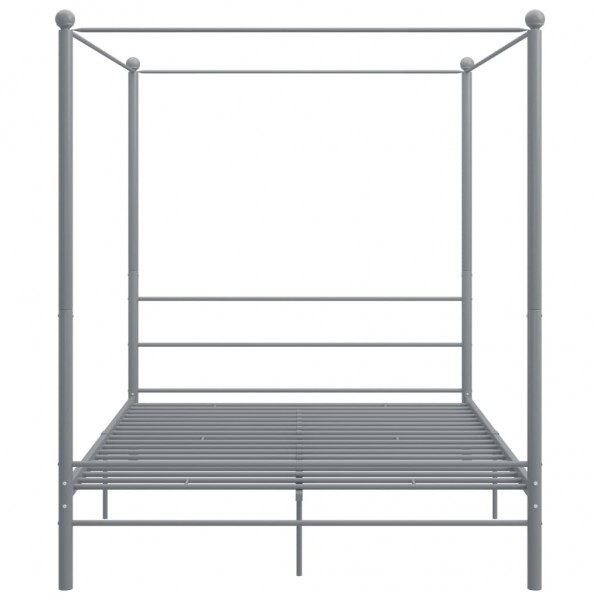 Estructura de cama con dosel metal gris 160x200 cm M 4