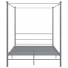Estrutura de cama com dossel 160x200 cm metal cinzento 4