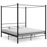 Estrutura de cama dossel 180x200 cm metal preto 1