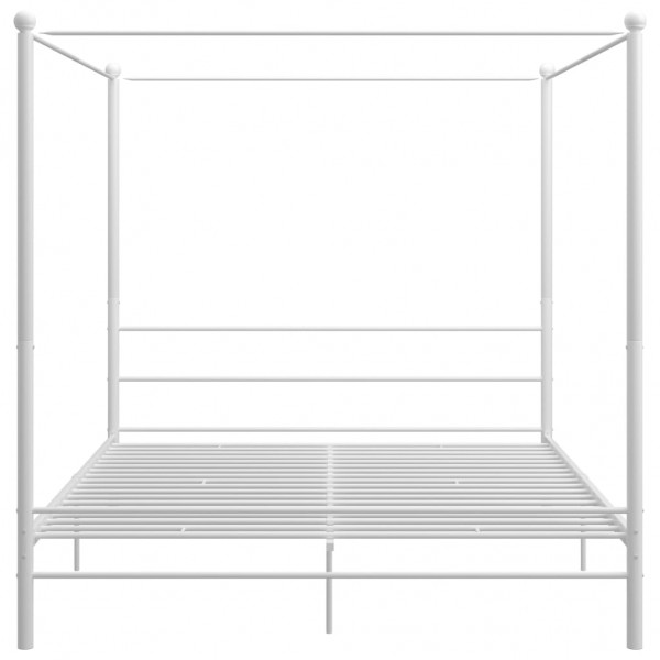 Estructura de cama con dosel metal blanco 180x200 cm M 4