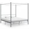 Estructura de cama con dosel metal gris 180x200 cm 1