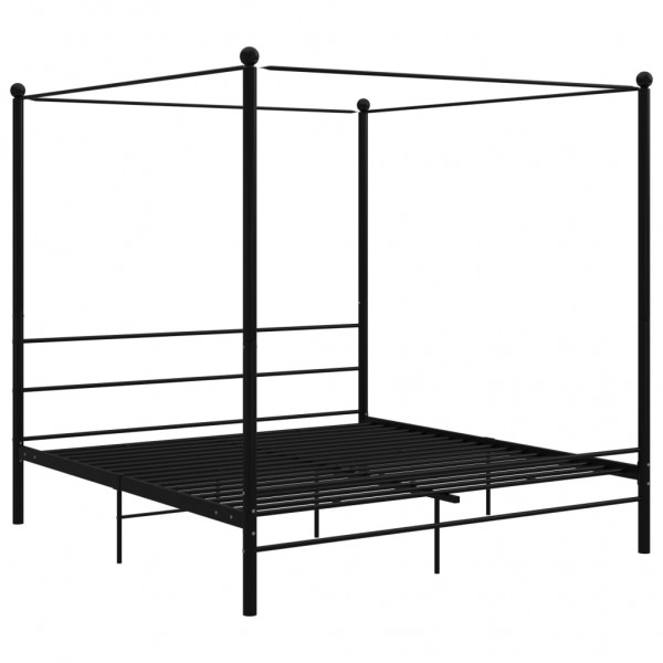 Estructura de cama con dosel metal negro 200x200 cm M 2