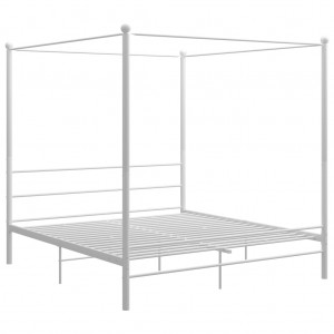 Estrutura de cama com dossel 200x200 cm metal branco H