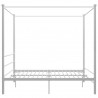 Estructura de cama con dosel metal blanco 200x200 cm 3