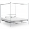Estructura de cama con dosel metal gris 200x200 cm 1
