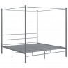 Estructura de cama con dosel metal gris 200x200 cm 2