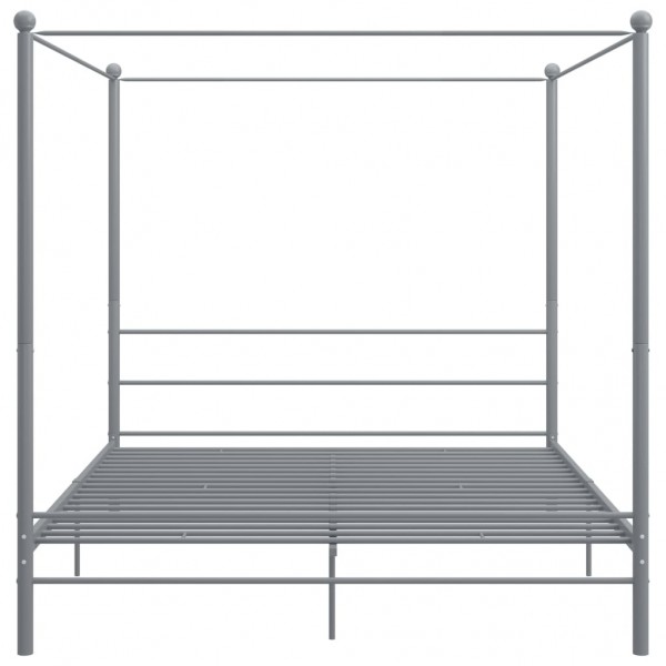 Estructura de cama con dosel metal gris 200x200 cm M 4