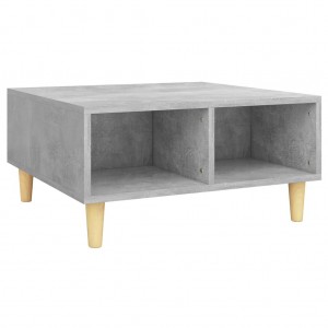 Mesa de centro madera contrachapada gris hormigón 60x60x30 cm H