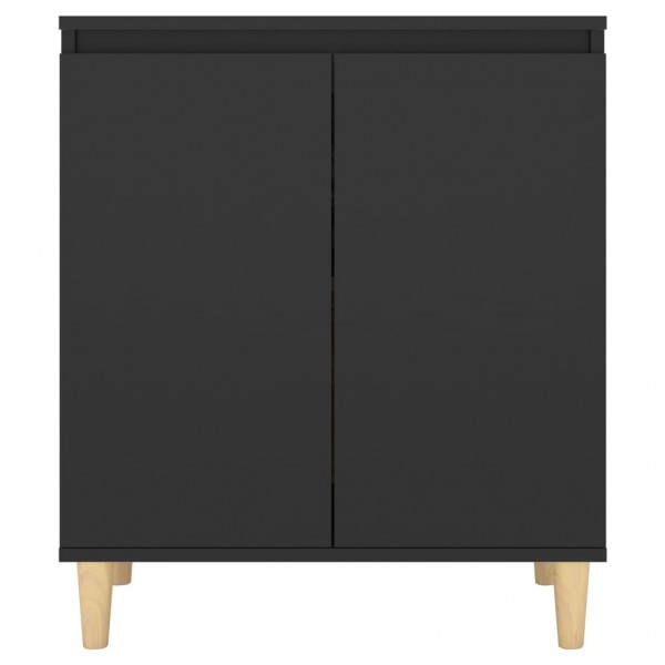 Aparador con patas madera contrachapada negro 60x35x70 cm M 5