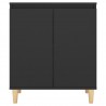 Aparador con patas madera contrachapada negro 60x35x70 cm 5