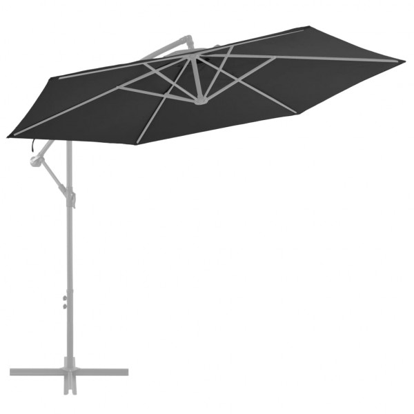 Tecido de substituição p/ guarda-sol cantilever 300 cm preto M 2