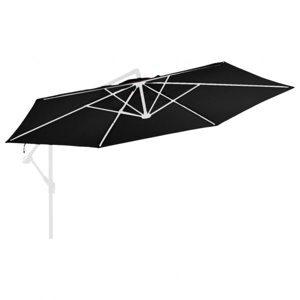 Tecido de substituição p/ guarda-sol cantilever 350 cm preto M 2