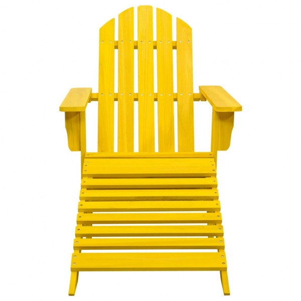 Cadeira Adirondack para jardim com otomano abeto maciço amarelo M 2
