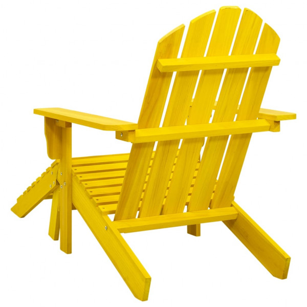 Cadeira Adirondack para jardim com otomano abeto maciço amarelo M 4
