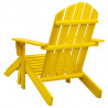 Cadeira Adirondack para jardim com otomano abeto maciço amarelo 4