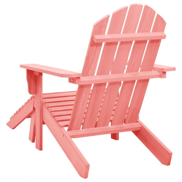 Cadeira Adirondack para jardim com otomano abeto maciço rosa M 4