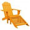 Silla jardín Adirondack con otomana madera maciza abeto naranja 1