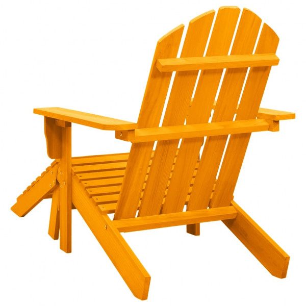Cadeira Adirondack p/ jardim com otomano abeto maciço laranja M 4