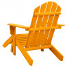 Silla jardín Adirondack con otomana madera maciza abeto naranja 4
