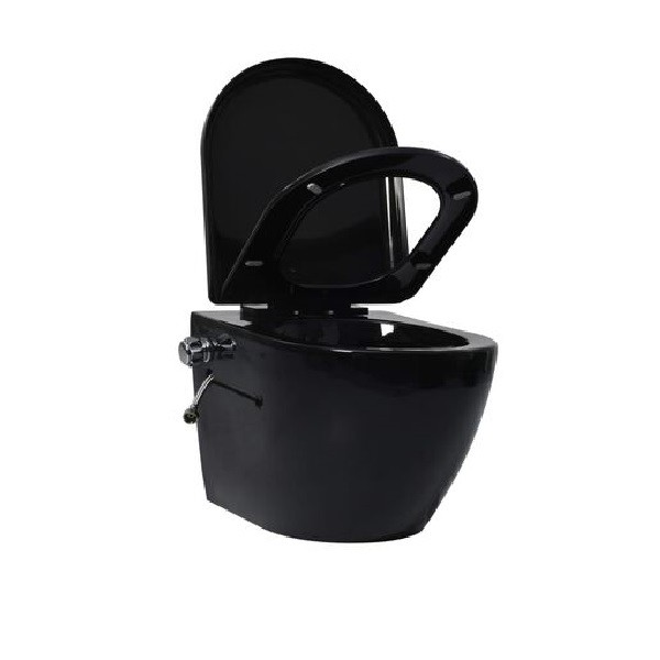 Inodoro de pared con cisterna oculta cerámica negro M 4